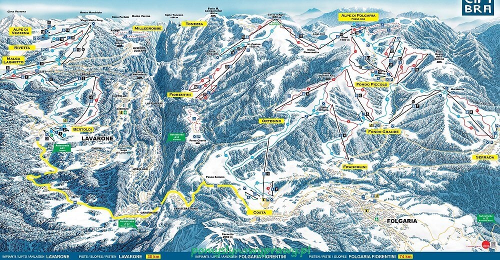Alpe Cimbra mapa