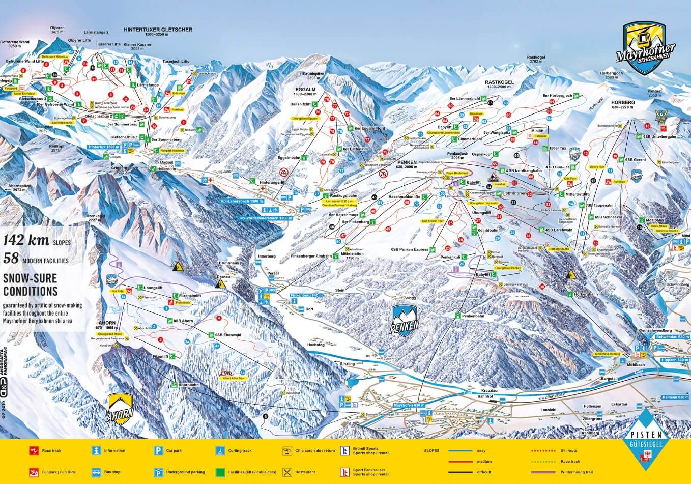Zillertal Mayrhofen skimap