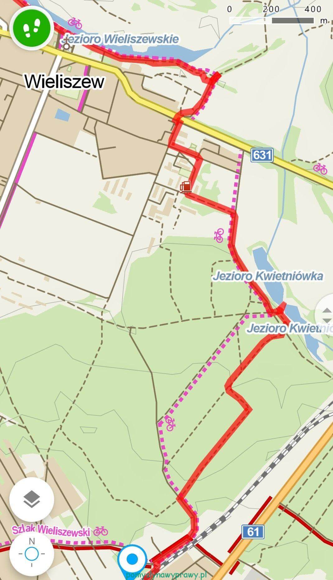 trasa rowerowa nad wieliszewskie łęgi mapa