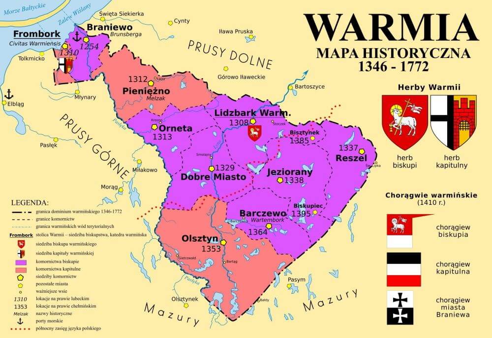 warmia mapa